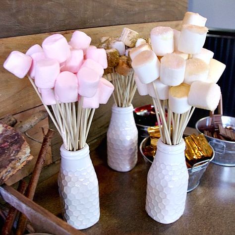 Bridal Shower Smores Bar, Diy Indoor Smores Station, Smores Bar Setup, S’mores Party Decorations, Outdoor Smores Bar Fire Pits, Smores Set Up, S’mores Station Ideas Diy, Smores Station For Party, S’mores Bar Set Up