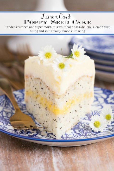 Lemon Poppy Seed Wedding Cake, Best Lemon Poppyseed Cake, Lemon Curd Layer Cake, Lemon Poppyseed Cake With Lemon Curd, Things To Make With Lemon Curd, What To Do With Lemon Curd, Cute Summer Cakes, Cake Flavour Combinations, Recipes With Lemon Curd