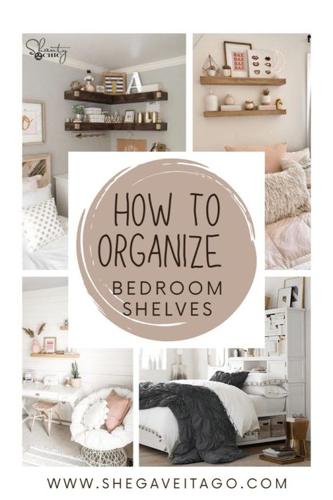 Welcome Home Saturday: How to organize bedroom shelves Shelf Over Bed, Organize Shelves, Fixer Upper Interior, Night Stands Bedroom, Shelf Above Bed, Closet In Bedroom Ideas, Open Closet In Bedroom, Bedroom Shelves, Closet In Bedroom