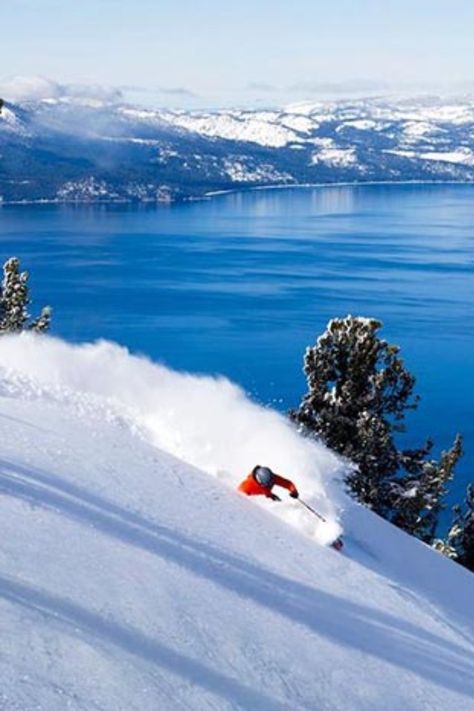 Tahoe Skiing, Tahoe Snow, Lake Tahoe Winter, Tahoe Winter, Tahoe Trip, Winter Lake, Ski Town, Vacation Inspiration, South Lake Tahoe