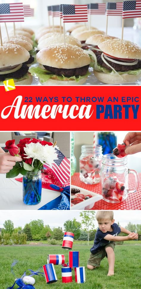 Welcome To Usa Party Ideas, July 4th Birthday Party Ideas, 4th Of July Themed Birthday Party, Us Citizenship Party Ideas, Usa Party Theme, American Citizenship Party, Usa Birthday Party, Citizenship Party Ideas, Usa Theme Party