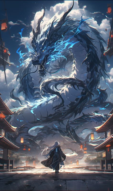 Genshin Impact Dragon, Weird Backgrounds, Dragon Wallpapers, Fantasy Dragon Art, A Person Standing, Dragon God, Overwatch Wallpapers, Dragon Blood, Recent Anime