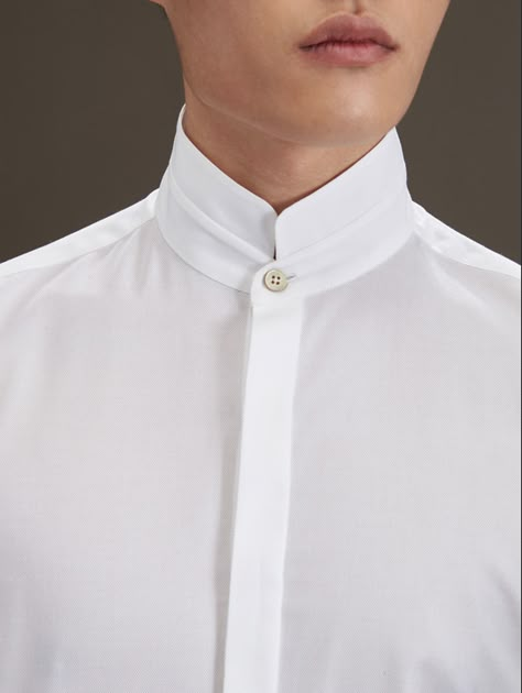 Mandarin Collar Suit Men, High Collar Shirts, Plain White Shirt, Mandarin Collar Shirt, Classic Blouses, Latin Dance Dresses, Stylish Women Fashion, Men Formal, Futuristic Fashion