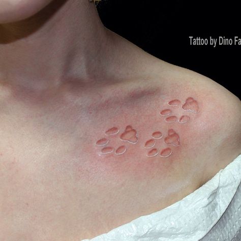 #art #colortattoos #artist #tattoo #tattooed #tattooer #tattooing #denvertattoos #tattooartist #illustration #denver #colorado… Kitty Paws Tattoo, Tattoo Cat Paw, Pawprint Tattoos, Paws Tattoo, Cat Paw Tattoos, Black Light Tattoo, Sick Tattoos, Kitty Paws, Pawprint Tattoo