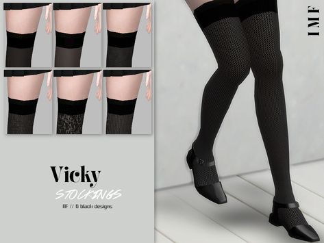 IzzieMcFire's IMF Vicky Stockings Sims 4 Cc Knee High Socks, Sims 4 Knee High Socks, Ddlc Sims 4 Cc, Sims 4 Cc Thigh High Socks, Sims 4 Stockings Cc, Sims Apartment, Ts4 Mods, Die Sims 4, Long Fingerless Gloves