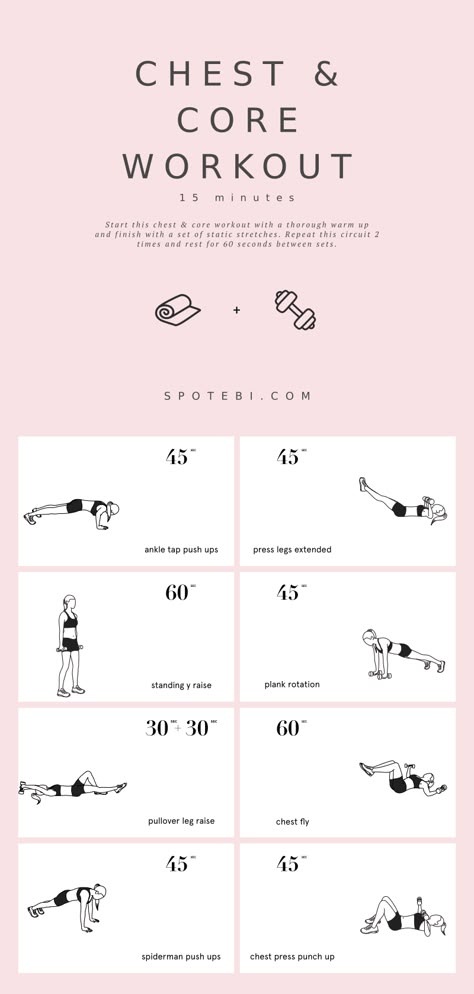 https://www.spotebi.com/wp-content/uploads/2018/11/15-minute-chest-core-workout-women-spotebi.gif Daily Chest Workout At Home, Chest Core Workout, 15 Min Core Workout, Functional Core Exercises At Home, Core And Cardio Workout At Home, Core Excercise Women Gym, Functional Exercises For Women, Functional Core Workout, Spotebi Workout