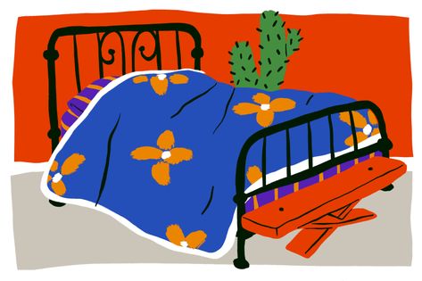 Bed Illustration Art, Bedroom Illustration Drawings, Under The Bed Illustration, In Bed Illustration, Typographic Animation, Ways To Make Your Bed, Person Sleeping Illustration, Wallpaper Shuffle, Bed Illustration