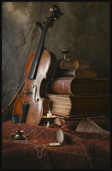 ArtStation - A Violin - Recreation º1, Leonardo Braz Old Violin, Violin Photography, Violin Art, Musical Art, Russia City, Dark Academia Aesthetic, Still Life Art, Best Artist, Still Life Painting