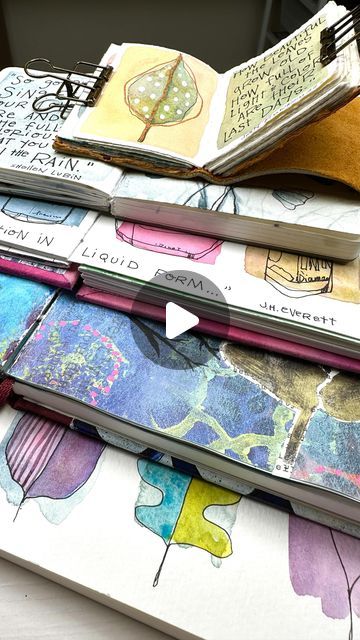 Journal Ideas Creative Art, Karen Elaine Creative, Watercolour Doodles Art Journaling, Waterfall Journal Tutorial, What Is Art Journaling, Watercolour Journaling, Art Journal Starting Page Ideas, Sketchbooks Ideas, Wendy Solganik