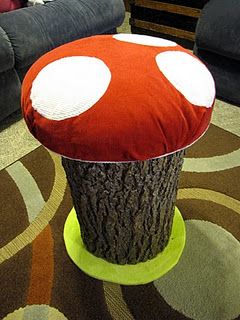 toadstool Toad Stool Drawing, Diy Toadstool Seat, Toad Stool Mushroom Drawing, Mushroom Kids Furniture, Toad Stool, Mushroom Stool, Log Stools, Diy Bucket, Preschool Garden