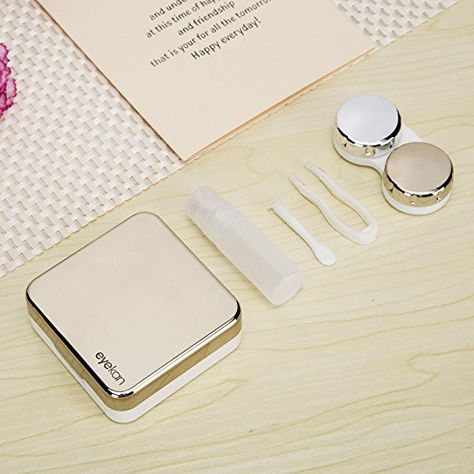 10 Amazon.com : VAMIX Mini Simple Contact Lens Travel Case Box Container Kit Set Holder With Mirror (Black) : Beauty Contact Lens Aesthetic, Contact Case, Cosmetic Contact Lenses, Eye Contacts, Portable Mirror, Contact Lens Case, Contact Lens Cases, Pink Perfume, Mirror Gold