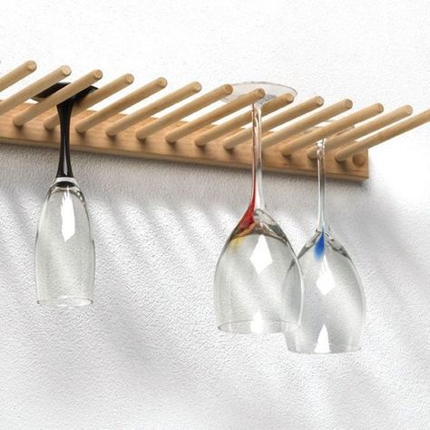 7 Smart Ways to Store Your Stemware Diy Wine Glass Rack, Wine Glass Shelf, Wine Rack Design, Wine Glass Storage, Stemware Rack, Hemma Diy, Regal Design, Wood Wine Racks, Fa Fal