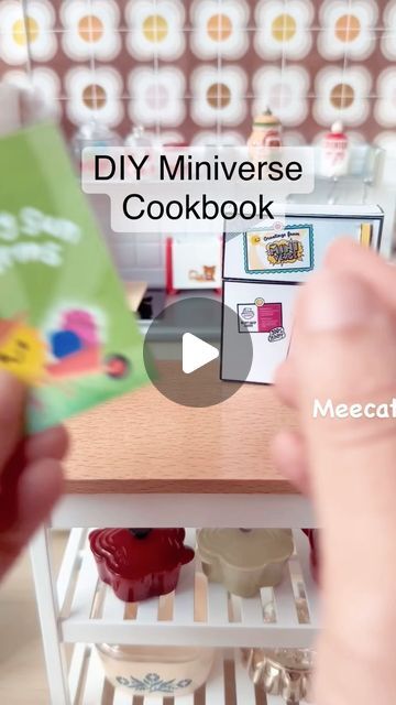 Mi Le on Instagram: "DIY Miniverse Cookbook - please don’t throw away the instruction leaflet in your @officialminiverse ball. You can make cute cookbooks out of it 😘 #miniature #miniverse #miniverseremix #miniaturetutorial #miniaturediy" Miniverse Kitchen Makeover, Miniverse Display Ideas, Mini Verse Remix Ideas, Miniverse Display, Miniature Kitchen Diy How To Make, Mini Verse Kitchen, Miniverse Remix Ideas, Mini Kitchen Diy Doll Houses, Miniverse Make It Food