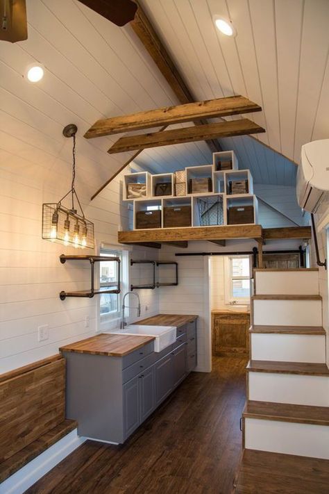 Embrace vertical space in your tiny home with creative loft designs that offer comfort and functionality. From sleep havens to storage solutions, see how these high-rise retreats can transform your space. Climb on over to our blog for the ultimate tiny house loft inspirations! #GoTinySpace #TinyHouseLoftIdeas Tiny House Loft Office, Houses With Loft, Ideas For Tiny Houses, Tiny House Loft Ideas, Loft Homes, Loft Designs, Tiny Loft, Loft Inspiration, Cabin Loft