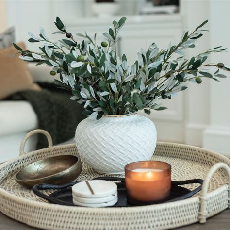 Round Woven Tray, Green Vibe, Countertops Kitchen, Round Tray, Williams Sonoma, Styling Ideas, Kitchen Countertops, Kitchen Bathroom, Rustic Decor