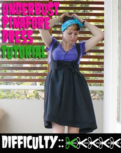 real easyy & cute Underbust Pinafore Dress Diy Pinafore Dress, Dress Tutorial, Dress Tutorials, Sewing Diy, Pinafore Dress, Clothes Crafts, Diy Dress, Free Tutorial, Sewing Clothes