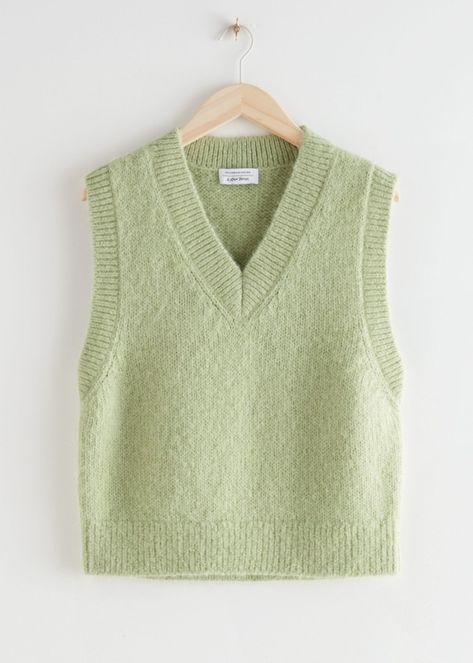 Wool Knit, Knit Vest, Sweater Vest, Fashion Inspo Outfits, Light Green, Knitwear, Fashion Inspo, Fashion Outfits, Wool