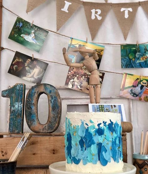 Claude Monet Birthday Party, Art Themed Birthday Party Ideas For Adults, Art Gallery Birthday Party, Art Themed Graduation Party, Art Museum Themed Party, Art Graduation Party, Art Gallery Themed Party, Art Themed Birthday Party Ideas, Art Birthday Party Decorations