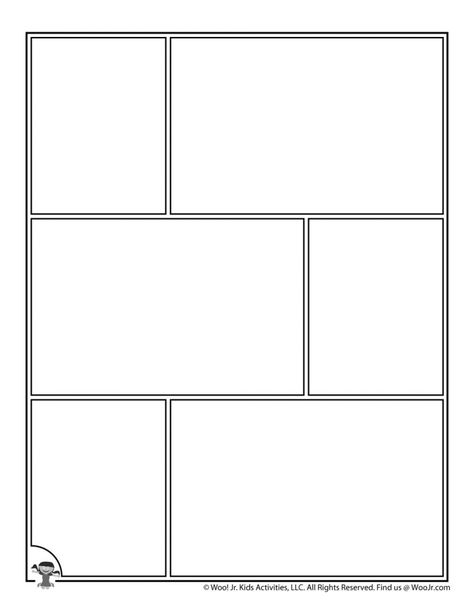 Printable Comic Book Pages | Woo! Jr. Kids Activities Comic Box Template, Manga Template, Comic Making, Indesign Resume Template, Comic Strip Template, Comic Box, Comic Template, Comic Book Template, Create A Comic