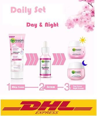 Garnier Skin Care Routine, Garnier Sakura White, Skincare 2023, Skin Lightening Serum, Nivea Cream, Garnier Skin Care, Natural Skin Lightening, Natural Face Care, Lightening Serum