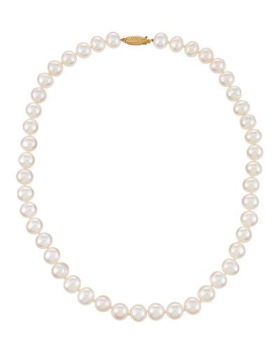 14k 9/10mm Cultured Pearl Necklace, 18"L Accessories Png, Pearl Strands Necklace, Pearl Necklace Vintage, Kawaii Jewelry, White Pearl Necklace, Cultured Pearl Necklace, Freshwater Pearl Necklace, White Necklace, Akoya Pearls