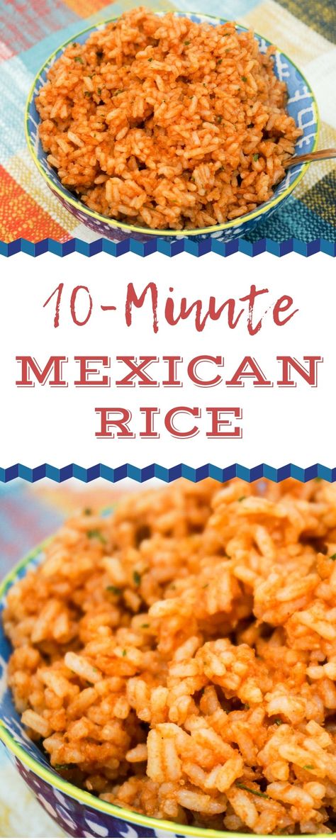 Minute Mexican Rice is a great quick side dish for your next Mexican night. You can whip up this Mexican Rice recipe in about 10 minutes. My nephew says this is the "best rice ever!" And I agree. | Quick Mexican Rice | Easy Mexican Rice | Mexican Rice with Instant Rice | Mexican Side Dishes | #InstantRice #MexicanRice #Mexican #CincoDeMayo Quick Mexican Rice, Instant Rice Recipes, Spicy Mexican Rice, Rice Mexican, Spanish Rice Easy, Mexican Rice Recipe, Taco Side Dishes, Mexican Side, The Best Rice