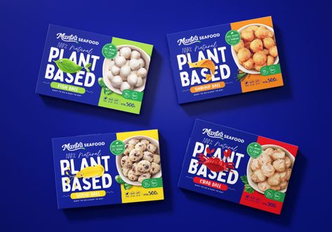 Mantra Plant-Based Seafood Makes A Statement About Environment Protection And Ocean Waste Reduction | Dieline - Design, Branding & Packaging Inspiration About Environment, Shrimp Balls, Frozen Food Packaging, World Vegan Day, Waste Reduction, Fish Ball, Packaged Food, Food Packaging Design, The Vision