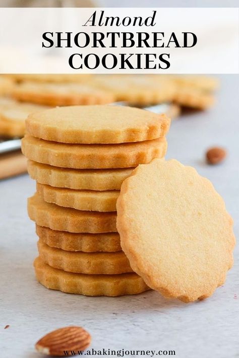 Shortbread Cookies Recipe, Almond Shortbread, Almond Shortbread Cookies, Almond Meal Cookies, Easy Holiday Desserts, Classic Cookies Recipes, Almond Flour Cookies, Cookie Recipes Homemade, Almond Meal