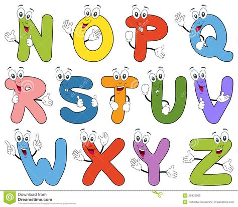 Cartoon Alphabet Characters N-Z - Download From Over 60 Million High Quality Stock Photos, Images, Vectors. Sign up for FREE today. Image: 26431909 Alphabet Characters, Cute Fonts Alphabet, Cartoon Alphabet, School Kids Crafts, Funny Letters, Preschool Arts And Crafts, Hand Lettering Art, Christmas Crafts To Make, Abc Alphabet