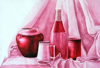 Monochrome Watercolor Still Life, Still Life Monochrome Painting, Watercolour Monochrome, Watercolour Exercises, Painting Fundamentals, Monochromatic Still Life, Monochromatic Painting Ideas, Monochrome Still Life, Watercolour Still Life