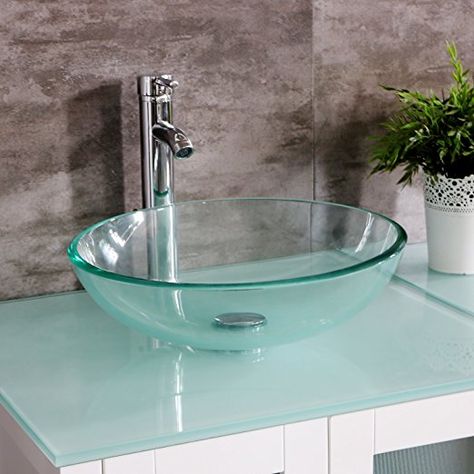 Sink Bowls Bathroom, Down Stairs Toilet, Glass Wash Basin, Modern Wash Basin, Half Bath Makeover, Powder Room Reno, Sink Bowls, Wash Basin Cabinet, Sink For Bathroom