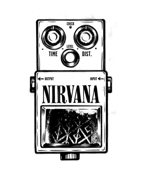 Guitar Pic Tattoo, Nirvana Tattoo Kurt Cobain, Rock Music Tattoo Ideas, Nirvana Logo Tattoo, Nirvana Tattoo Ideas, Nirvana Drawing, Kurt Cobain Tattoo, Nirvana Tattoo, Nirvana Art