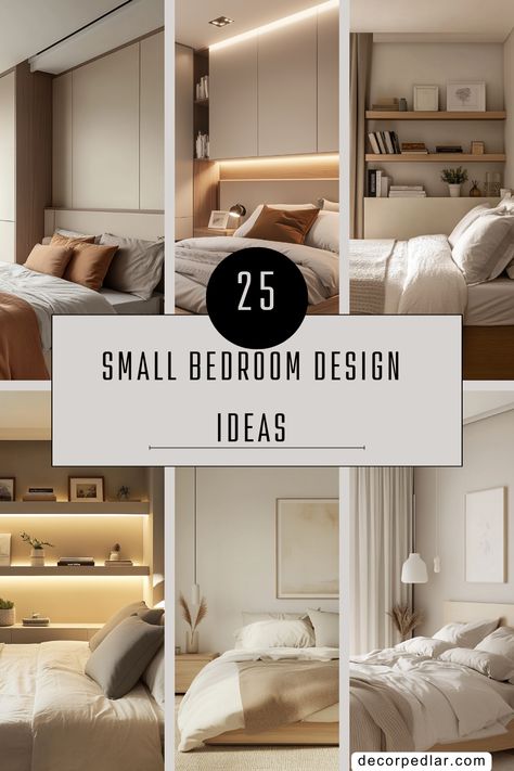 Make the most of your compact space with these 25 modern small bedroom ideas. Discover smart storage, statement decor, and transformative layouts. #SmallBedroom #ModernDecor Clever Bedroom Ideas, Modern Bedroom Interior Small Rooms, Bedroom Extra Storage Ideas, Small Bedroom With Sofa Ideas, 6m2 Bedroom Ideas, Small Room Ideas Minimalist, Japandi Small Bedroom Design, Small Bedroom High Ceiling, Extra Space In Bedroom Ideas