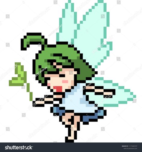 Fairy Pixel Art, Pixel Art Fairy, Pixel Fairy, Art Pixel, Easy Pixel Art, Minecraft Inspo, Pixel Art Grid, Stitch Ideas, Minecraft Art