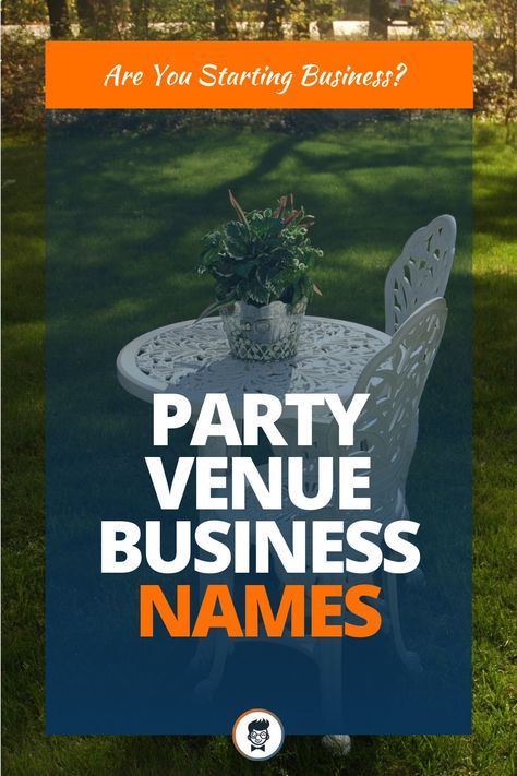 Venue business could be an ideal business to start for youngster.#BusinessNames #SmallBusinessNames #CatchynamesIdeas #NamesIdeas #PartyVenueNames Wedding Venue Names Ideas, Venue Names Ideas, Event Company Names Ideas, Wedding Venue Names, Creative Company Names, Company Names Ideas, Company Name Generator, Event Rental Business, Venue Business