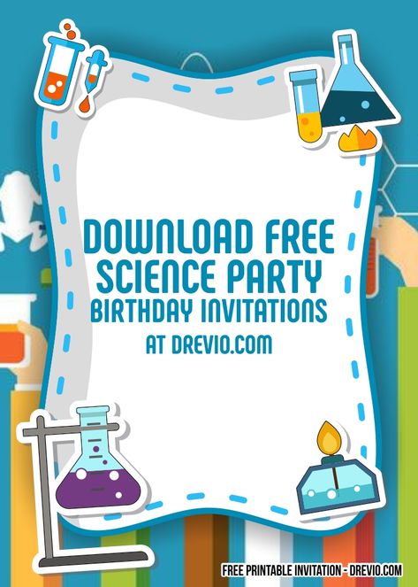 Download Now FREE Science Party Birthday Invitation Templates #free #freeinvitation2019 #birthday #disney #invitations #invitationtemplates Science Party Invitations, Skittles Experiment, Science Birthday Party, Minecraft Birthday Invitations, Circus Birthday Invitations, Nerf Birthday Party, Science Birthday, Science Party, Free Printable Birthday Invitations