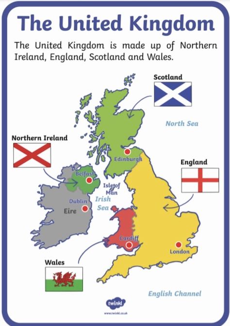 Map Of Uk United Kingdom, United Kingdom School Project, England Ireland Scotland Wales, Great Britain Map, Map Of The Uk, St Patrick's Cross, United Kingdom Map, Uk Map, Map Of Britain