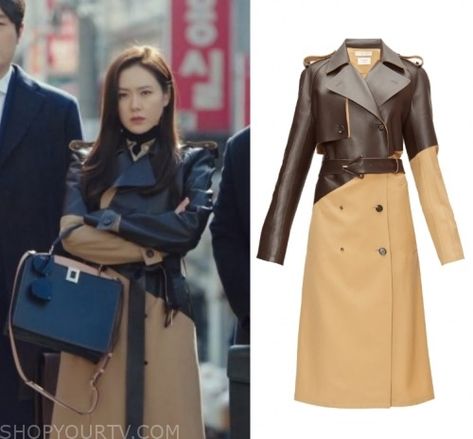 Crash Landing On You: Season 1 Episode 12 Yoon Se Ri's Beige/Brown Colorblock Coat | Shop Your TV Korean Fashion Work, Smart Outfit, Zara Fashion, Fashion Tv, Matches Fashion, Looks Chic, Professional Outfits, Fashion Photoshoot, Korean Outfits