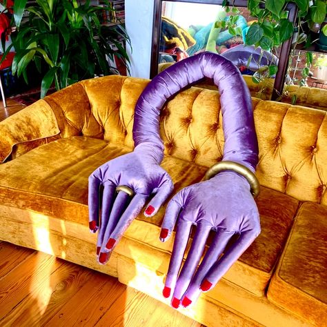 Haus Of Hands Pillow, Haus Of Hands, Red Velvet Nails, Home Studio Design, West Village Apartment, Whimsical Pillows, Afrocentric Decor, Velvet Nails, Nails Gold