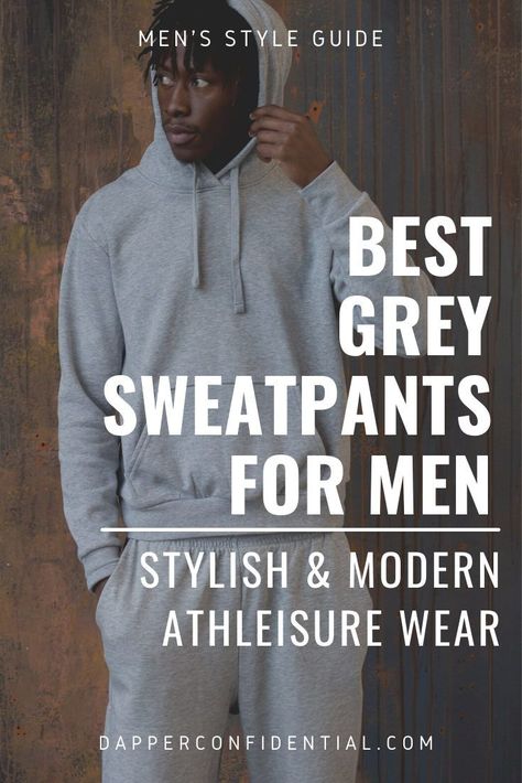 Read the article for a review of the best grey sweatpants for men. We guide you through current athleisure trends to find the perfect pair of joggers or sweats for any guy. Grey Joggers Men Outfit, Mens Workout Outfits, Grey Sweatpants Men, Joggers Men Outfit, Nike Grey Sweatpants, Best Joggers, Sweats Outfit, Sweatpants For Men, Streetwear For Men