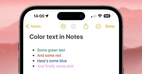 How to get color text in the Apple Notes app - 9to5Mac Ios Notes Aesthetic, Notes App On Iphone, Note App Ideas, Aesthetic Apple Notes, Aesthetic Notes App Iphone, Notes App Ideas Iphone, Apple Notes Templates, Apple Notes Aesthetic, Iphone Notes Aesthetic