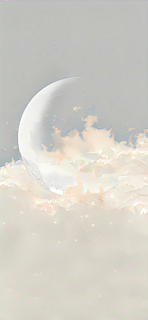 Light Phone Wallpaper Aesthetic, Minimalist Aesthetic Wallpaper Iphone, White Moon Aesthetic, White Moon Wallpaper, White Iphone Wallpaper Aesthetic, Moon White Background, White Ipad Wallpaper, White Asthetics Wallpaper, White Clouds Wallpaper