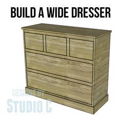 Build a beautiful Wide Chest/Dresser! Diy Chest Of Drawers, Dresser Plans, Armoire Design, Wide Chest Of Drawers, Small Wood Crafts, Woodworking Tutorials, Wood Crafting Tools, Wide Dresser, Dog Steps