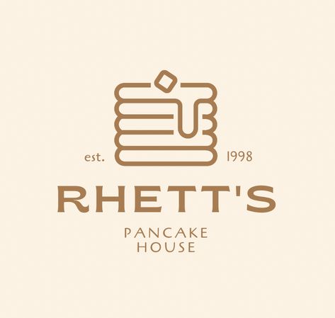 Pancakes Shop Design, Pancake House Aesthetic, Pancake Menu Design, Pancake Logo Design Ideas, Pancake Branding, Gelato Logo Design, Pancake Logo, Cake Shop Logo Design, Croissant Logo