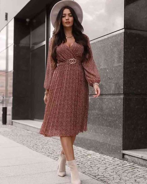 Ankle Boots With Dress Wedding, Long Formal Dress With Booties, Fall Dresses With Boots Ankle Booties, Ankle Boots With Dress, Brown Ankle Boots Outfit, Dress With Ankle Boots, Beige Ankle Boots, Brown Maxi Dresses, Boots Outfit Ankle