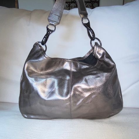 Uber Hip, Metallic Silver Leather, Handbag By Calvin Klein. Great For Use Day Or Night. Nwot. Never Worn. 14inches Wide, 10inches Tall. 10 Inch Strap Drop. Silver Leather Bag, Calvin Klein Tote Bag, Calvin Klein Wallet, Silver Y2k, Silver Purse, Boho Lifestyle, Calvin Klein Handbags, Calvin Klein Bags, White Shoulder Bag