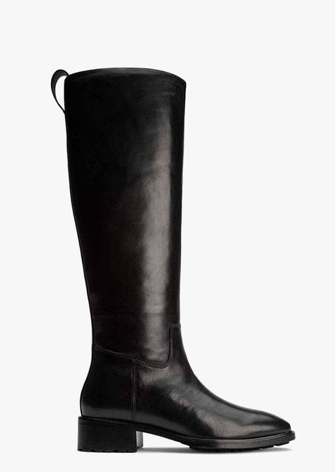 21 Riding-Boot Outfits to Re-Create This Fall | Who What Wear Riding Boot Outfits, Long Black Boots, Shop Boots Online, Thigh High Boots Flat, Embellished Heels, Metallic Shoes, Black Knee High Boots, Tony Bianco, Bow Heels