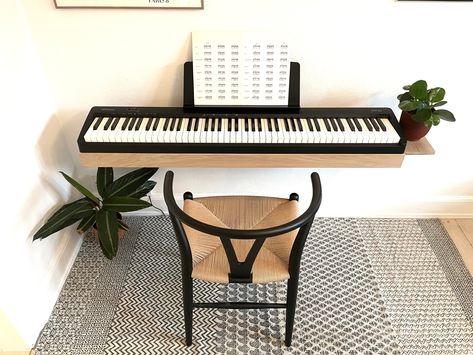 kvint copenhagen - Oak frames for your digital piano Electric Piano Decorating Ideas, Electric Piano Stand Diy, Bedroom Piano Keyboard, Ikea Piano Stand Hack, Floating Keyboard Piano Shelf, Room With Keyboard Piano, Piano Stand Wood, Electric Piano Decor, Keyboard Setup Piano