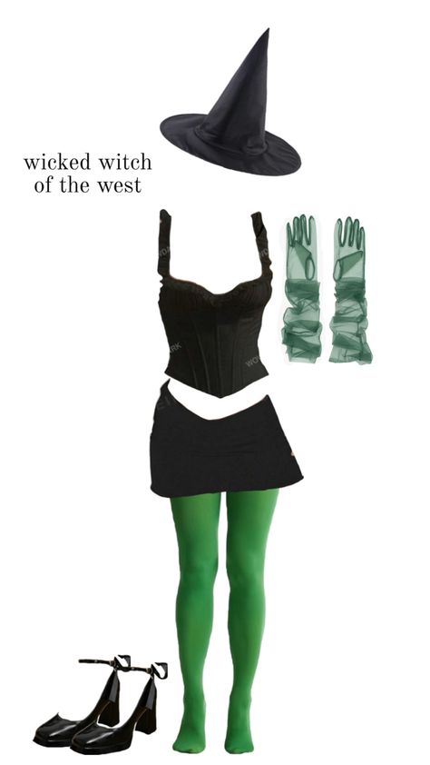 wicked witch of the west halloween costume Wicked Witch Halloween Costume, College Witch Costume, Elphaba Wicked Inspired Outfits, Wicked Halloween Costume, Wicked Inspired Outfits, Wicked Witch Of The West Costume, Wicked Outfit, Elphaba Costume, Premiere Outfits