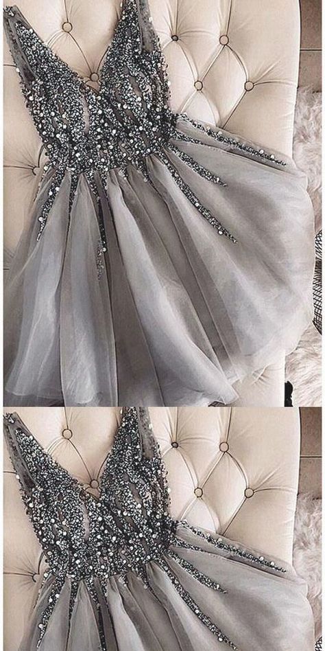 4e6cd95227cb0c280e99a195be5f6615desc42294337ri Grey Homecoming Dress, Dresses Silver, School Dance Dresses, Modest Prom, Dress Modest, Vintage Prom, Dress Homecoming, Cocktail Gowns, Short Homecoming Dress